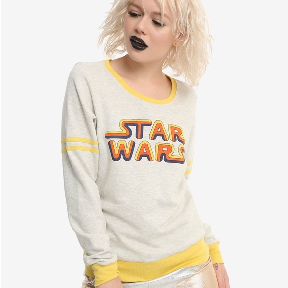 Her Universe Star Wars Classic Logo Yellow Retro Sweater - Size Medium - Picture 4 of 11